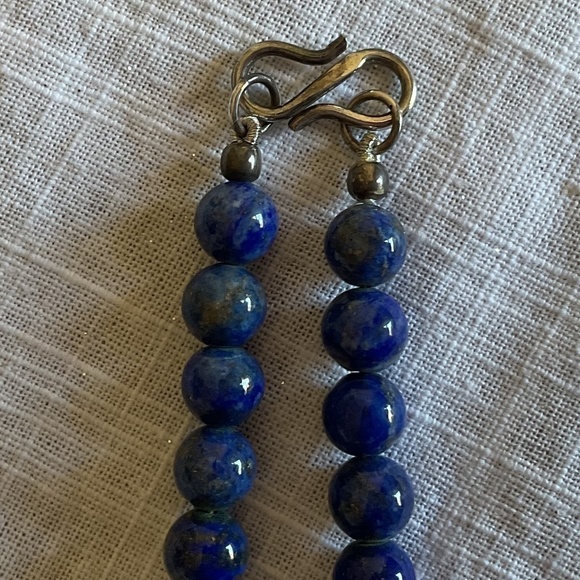 𝅺sterling SILVER 925 LAPIS LAZULI/RED CORAL/Turquose silver beds NECKLACE​​ - Picture 10 of 13